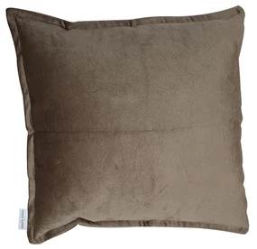 Fata de perna decorativa Collin, aspect de catifea, cu fermoar, 45x45 cm, maro inchis