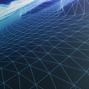 Tablou - Munți în model de calculator (120x50 cm)