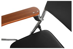 Scaun conferinţă cu măsuţă, negru/natural, TEKER