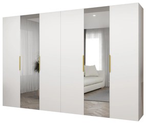 Dulap de haine 300 cm Mirabella 2 (alb + Auriu). 1126439