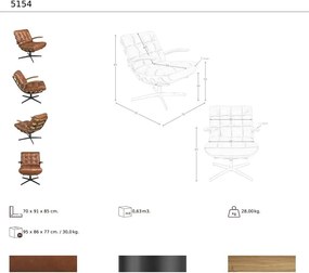 Fotoliu pivotant design LUX Dark Brown Leather