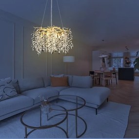 Lustră de cristal pe cablu 9xG9/40W/230V auriu