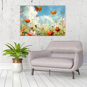 Tablou - Fluturi pe pajiștea de vară (90x60 cm)