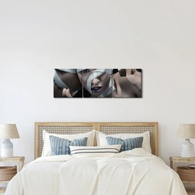 Tablou cu femeie și panglică (cu ceas) (90x30 cm)