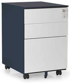 Comodă metalică 40 x 50 x 61 cm - 3 sertare, antracit - ral 7016