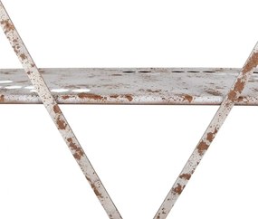 Etajera de gradina cu rafturi, alb, din metal, aspect vintage, Abeille