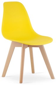 Scaun galben KITO cu picioare de fag