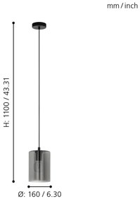 Eglo 98585 - Lustră pe cablu CADAQUES 1xE27/40W/230V