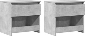 vidaXL Noptiere, 2 buc., gri beton, 40x30x39 cm, lemn prelucrat