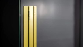 Paravan dus sticla auriu lucios securizata walk-in cu usa glisanta, 140x195 cm, Deante Prizma Auriu lucios, 1400x1950 mm