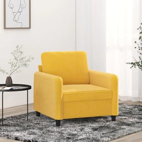 349029 vidaXL Canapea de o persoană, galben, 60 cm, catifea