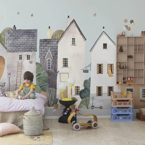 Fototapet, Cute Village, Pastel, Rebel Walls