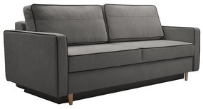 Canapea BERNIA extensibilă gri/negru, 213x100x90 cm