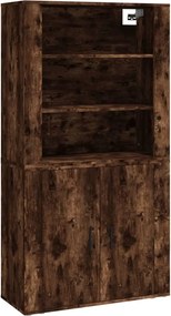 vidaXL Dulap înalt, stejar fumuriu, lemn prelucrat