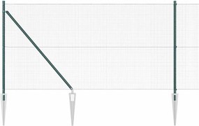 vidaXL Stâlp de gard. Verde 10 x 1 m (plasă cu ochiuri de 19 x 19 mm)