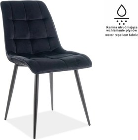 Scaun CHIC, stofa catifelata negru - Matt 99, 50x58x88 cm