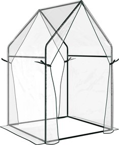 Outsunny Mini Sera Portabila 90x90x145cm cu 2 Usi cu Fermoar Transparent pentru Interior Exterior | Aosom Romania