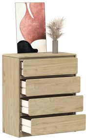 vidaXL Dulap cu sertar SAUDA stejar, 76,5x39x91 cm, lemn masiv de pin