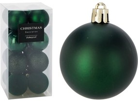 Set de 16 ornamente de Crăciun Festive Sparkles,verde, diametru 6 cm, plastic, diam. 6 cm