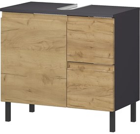 Dulap gri închis sub chiuvetă cu aspect de stejar 60x56 cm Salinas - Germania