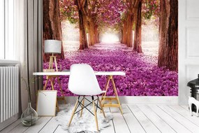 Fototapet - Alee cu flori violeți (152,5x104 cm), în 8 de alte dimensiuni noi