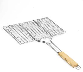 Gratar cu manere Muhler 1001837N, 32x19x47.5 cm, Maner din lemn, Inox