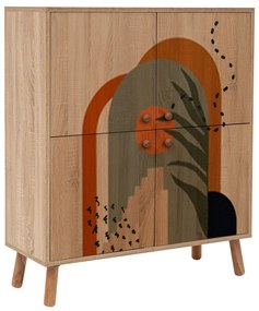 Mobilier pentru hol Maluxe 985 (Stejar sonoma + Piatră). 1089079