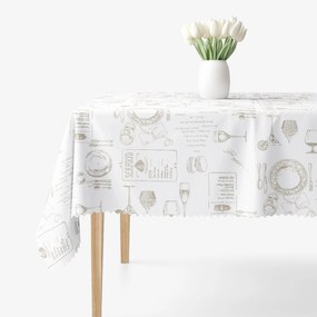 Goldea față de masă teflonată - servire masă pe alb 140 x 200 cm