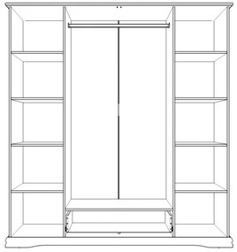 Dormitor Valencia, MDF Vopsit Alb, Dulap 4 usi si 1 Sertar, Pat 160x200, Comoda 2 Usi 3 Sertare, 2 Noptiere