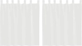 vidaXL Perdele Voile cu buzunare pentru bare 2 buc Alb
