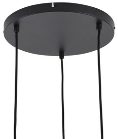 Lampă suspendată de design neagră cu sticlă curcubeu rotundă cu 3 lumini - Mallon