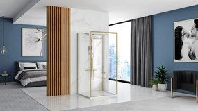 Cabina de dus de perete REA Rapid Slide 130 x 80 cm auriu periat