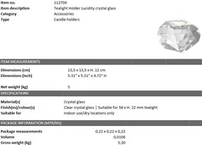 Suport lumanare design LUX Lucidity 112704 HZ