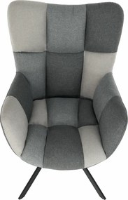 Fotoliu de design rotativ, patchwork/negru, KOMODO