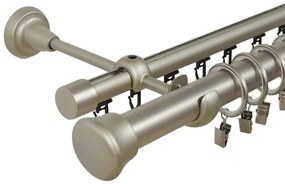 Galerie dubla fulda , teava neteda si profil,grosime 25 si 19mm, crom mat (Alege marime: 400 cm)