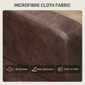 HOMCOM Divan cu 2 Locuri în Material Textil Efect Piele și Picioare din Lemn Maro | Aosom Romania