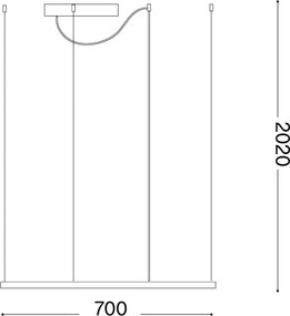 Ideal Lux - Lustră suspendată pe cablu ORACLE SLIM LED/44W/230V/CRI 90 70x70 cm, auriu