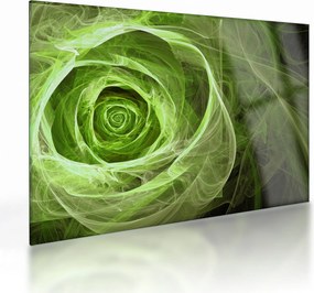 Tablou pe sticlă - Abstract Rose Green (70x50 cm)