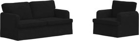 vidaXL Set de canapea 2 pcs Negru 162 x 80 x 85 cm țesătură