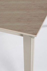Masa dining extensibila pentru 10 persoane maro/gri taupe din ceramica si MDF, 160-220 cm, Briva Bizzotto