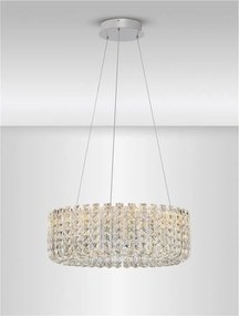 Lustra suspendata crom, cristale sticla CELYSIA 60cm
