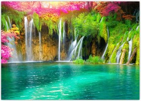 Tablou - Cascada, Lacurile Plitvice, Croația (70x50 cm)