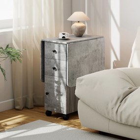 HOMCOM Masă Rabatabilă pentru Maxim 6 Persoane cu 2 Sertare, Dulap și Raft Posterior, 120x60x76.5 cm, Alb | Aosom Romania