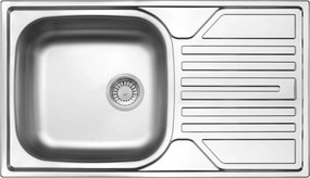 Chiuvetă din inox, 1-cuvă cu picurător - 3,5" rigole, Legato, ZEL_0113