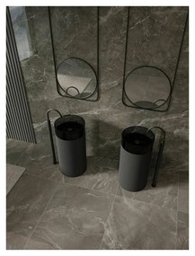 Lavoar freestanding din rasina transparenta Rune Mond fumuriu 45 cm