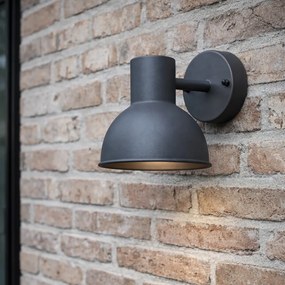Aplică de perete exterioară industrială gri închis rotundă IP44 - Natas