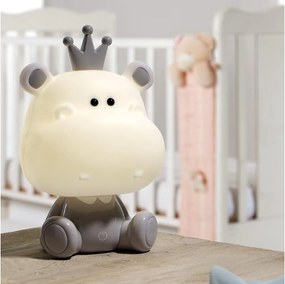 ONLI - Lampă de veghe LED reglabilă PUPPIES LED/3W/230V 25 cm hipopotam/gri