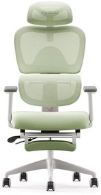 Scaun ergonomic MUSSO E600SE ADAPTIVE, șezut translatabil, cotiere 3D, suport lombar adaptiv, suport picioare, mecanism multifunctional inclinare/blocare, pivotant, Mesh, Verde