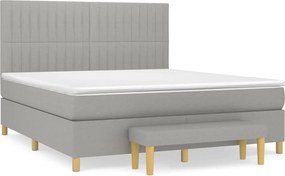 vidaXL Pat continental, gri deschis, 180x200 cm, material textil