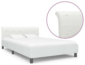 284873 vidaXL Cadru de pat, alb, 140 x 200 cm, piele ecologică
